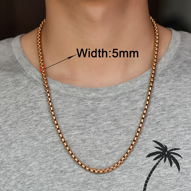 Long Rose Gold Chain Necklace For Women, 18 24 Or 32 Inch Long