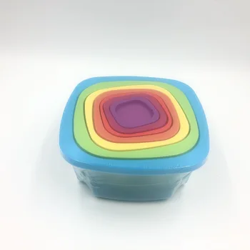 

Manufacturers Direct Selling Square: Seven Sets of Rainbow Freshness Box Refrigerator Storage Plastic Fresh-keeping Container Fr