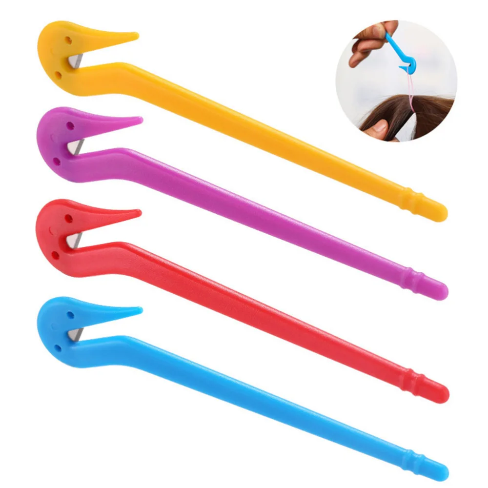 Mejor vendedor  Cortadores de banda elástica para el pelo, 2/4 Uds., desmaquillante de banda de goma desechable sin dolor, herramienta para eliminar corbatas de pelo, colores mezclados xXK7XzwBL