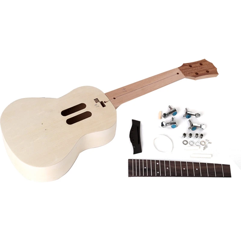 

23 Inch Ukulele Diy Kit Spruce Panel Strings Hawaiian Guitar for Handwork Painting Perfect Parents-Child Campaign