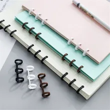 Classeurs de livres en plastique, 2 pièces, 3 anneaux de calendrier à feuilles mobiles, anneaux de cercle, bricolage d'albums, cerceaux de reliure pour carnet de notes, porte clés 