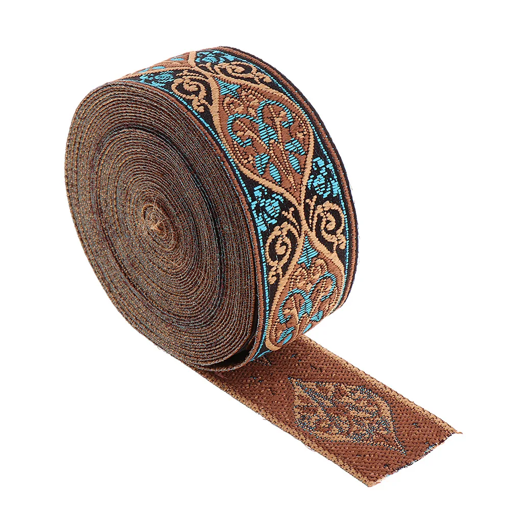 Жаккардовая отделка 5 метров пришивная лента средневековая ткань эпохи