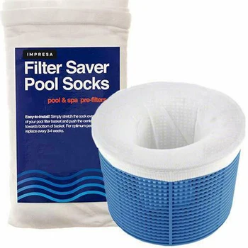 

Tubs Reusable Removes Debris Fine Mesh Large Nylon Pool Filter Socks Basket Sleeve White Clean Screen Saver Net Protect