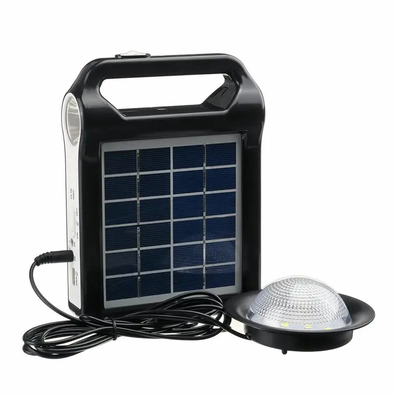 

Portable USB Charging Solar Power Generator System with Outdoor Emergency Lighting Bulb and Wireless bluetooth Speaker
