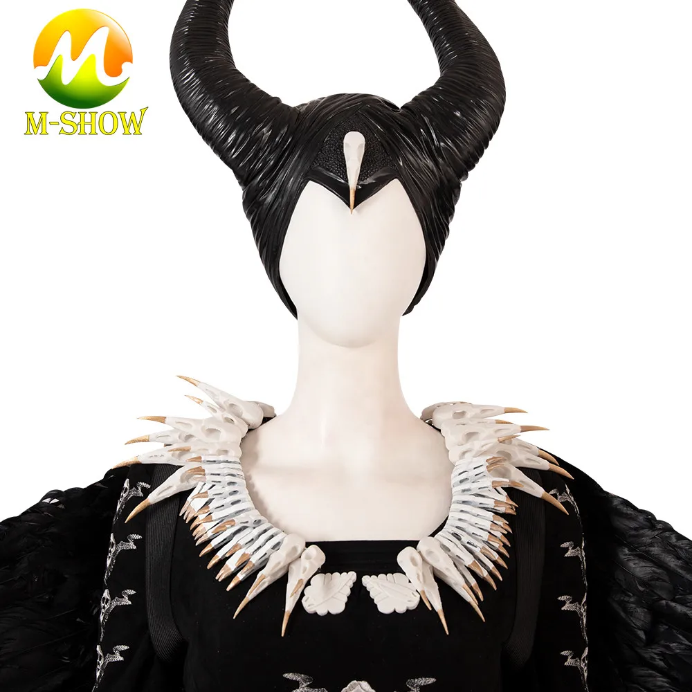 Maleficent Mistress of Evil 2 Косплей Костюм малифисенты косплей платье Хэллоуин косплей ведьма Черное длинное платье на заказ