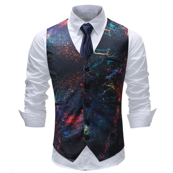 

New Men's Blazer Vest Formal Wedding Vest Business Vest Waistcoat Men 7 Size