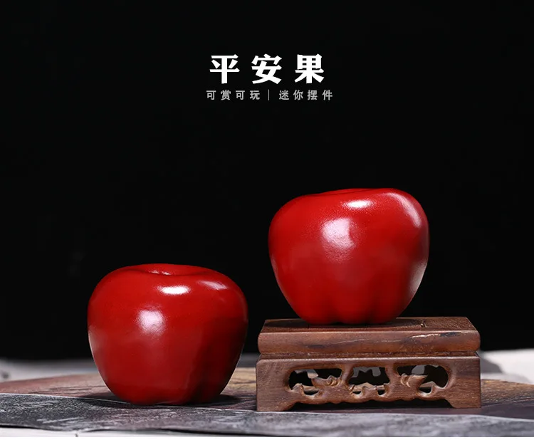 Yixing глина Цвет Изменение чай украшения Apple полностью ручной работы Рождество ЕВА фрукты глина фруктовый чай праздничное украшение