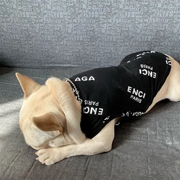 

Small Dog Clothes Pet Cat Vest Cute Kitten Cat Costume Puppy Printed Black T Shirt Summer Thin Vest Pets Clothing Ropa Perro