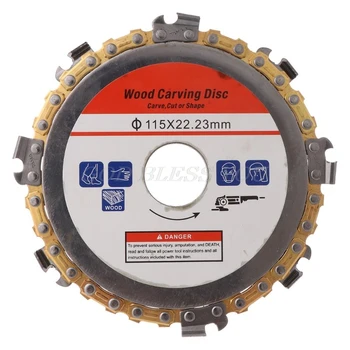 

115mm 22mm Diameter 9 Tooth Chainsaw Disc for Angle Grinders Circular Saw Blade Woodworking Cutting Wood Slotted Cutting Piece