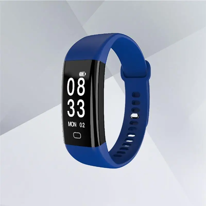 Smart Bracelet Watch Call Reminding Heart Rate Monitor Waterproof Sports Watch (Blue)
