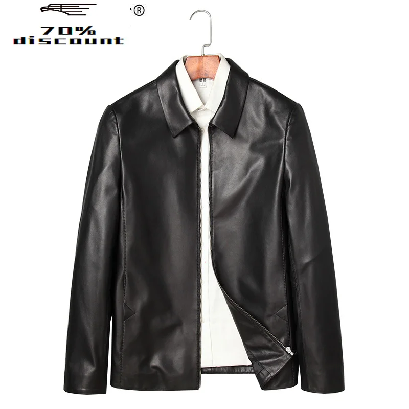 

Genuine Leather Jacket Men Spring Real Sheepskin Coat for Men Leather Jackets Short Veste Cuir Homme 02J0860J KJ2220