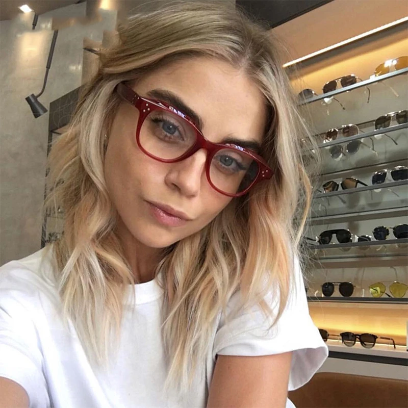 

2018 Fashion Women Glasses Frame Men Black Eyeglasses Frame Vintage Square Clear Lens Glasses Optical Spectacle Frame UV400 0355