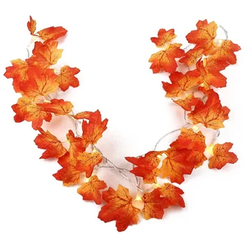

Artificial Maple Leaves String Lights Indoor Fairy Lights For Halloween Thanksgiving Fall Harvest Seasonal Decoration