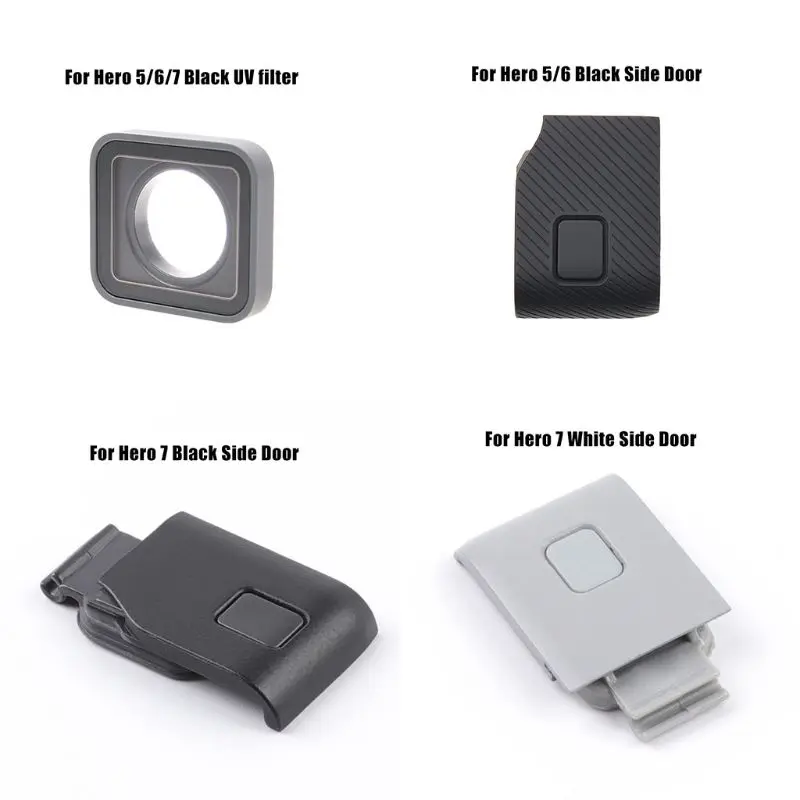 

UV Filter Lens Side Door Cover Protector for Go-Pro HERO5/6/7 Black/7 White M5TB
