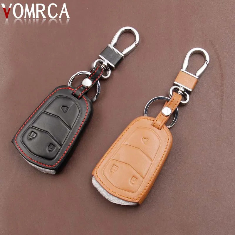 Чехол-накладка для ключей автомобиля из натуральной кожи с 3 кнопками |