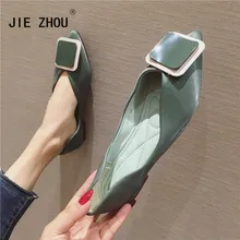 Новинка года; Брендовая женская обувь на плоской подошве; сезон весна-осень; повседневная женская обувь; удобные туфли на плоской подошве с острым носком; женская обувь; большие размеры 35-42