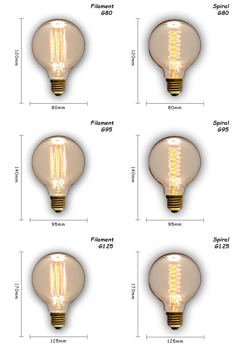 10 шт./лот, винтажная лампа E27/E14 Ретро Светильник лампы 110 V/220 V edison светодиодная лампа для дома/Декор в гостиную 40/60 W, лампы накаливания, лампы