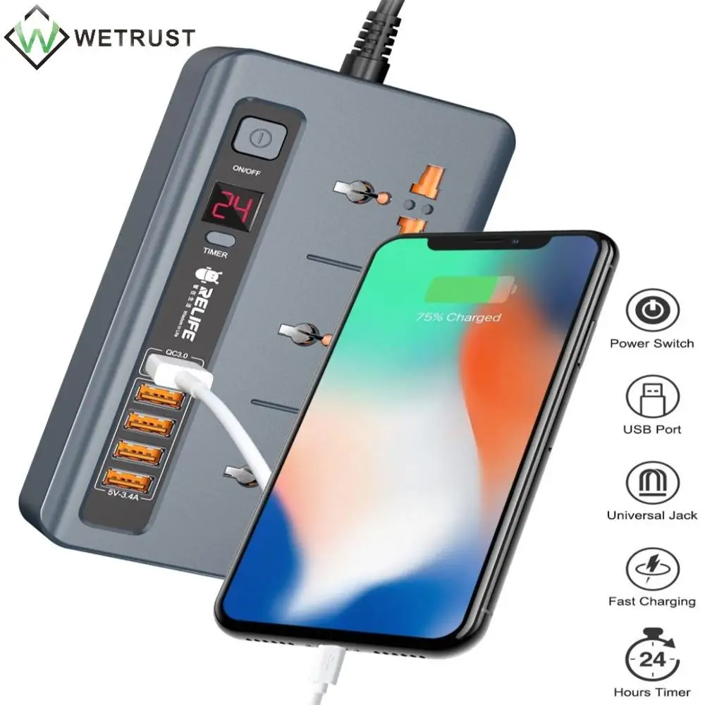 £20.05 Relife Rl 316d 2500w 5 Usb Fast Charging Household Smart Led
