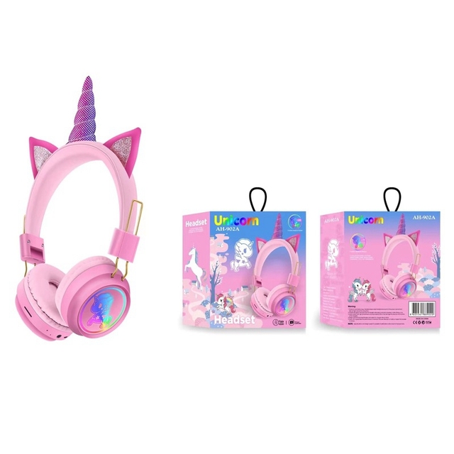 New Unicorn Wireless Headsets Headphone With Microphone Music Stereo Casco For PC Mobile Phone Girl Birthday Gift with Box