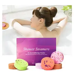 6 Pcs/box Aromatherapy Bath Tablets Moisturizing Skin Care Fatigue Stress Relief 6 Different Flavors Dry Flower Bath Salt
