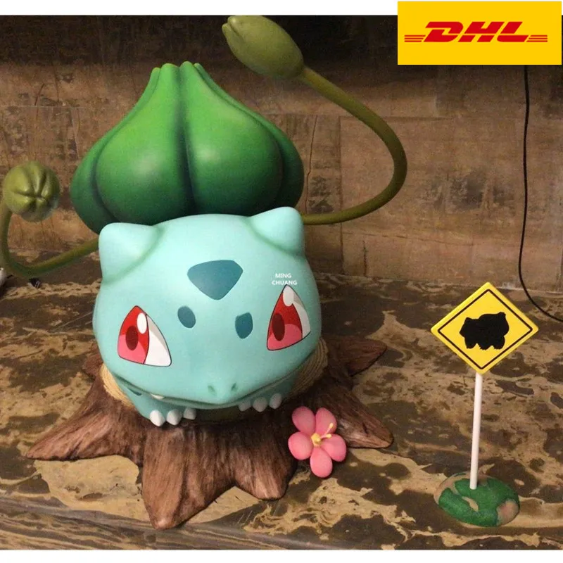 

16" Anime Simulation Animal Statue Bulbasaur Bust 1/1 Scale Full-Length Portrait Holiday Gift GK Action Figure Toy BOX 40CM V689
