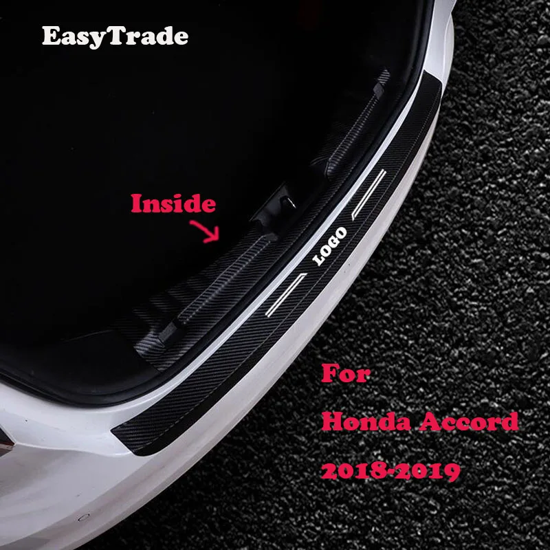 Автомобильный задний бампер протектор порога багажник рельефная пластина отделка порога кожаная наклейка для Honda Accord авто аксессуары - Название цвета: Inside sticker
