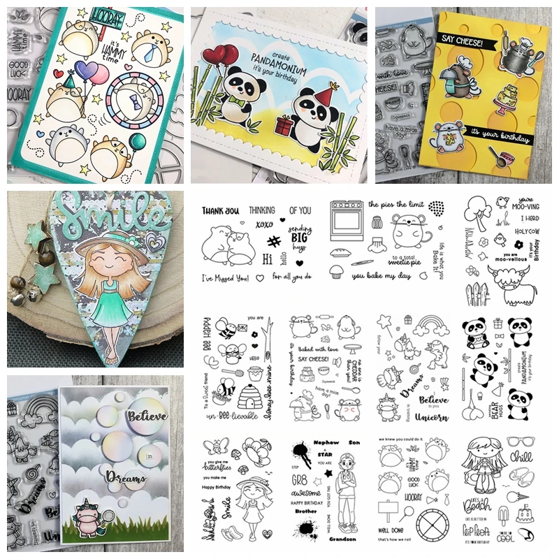 Clear Stamps Teenage Boy Mini Unicorns Bees Hamster Panda For DIY Scrapbooking Card album paper craft transparent silicon stamp