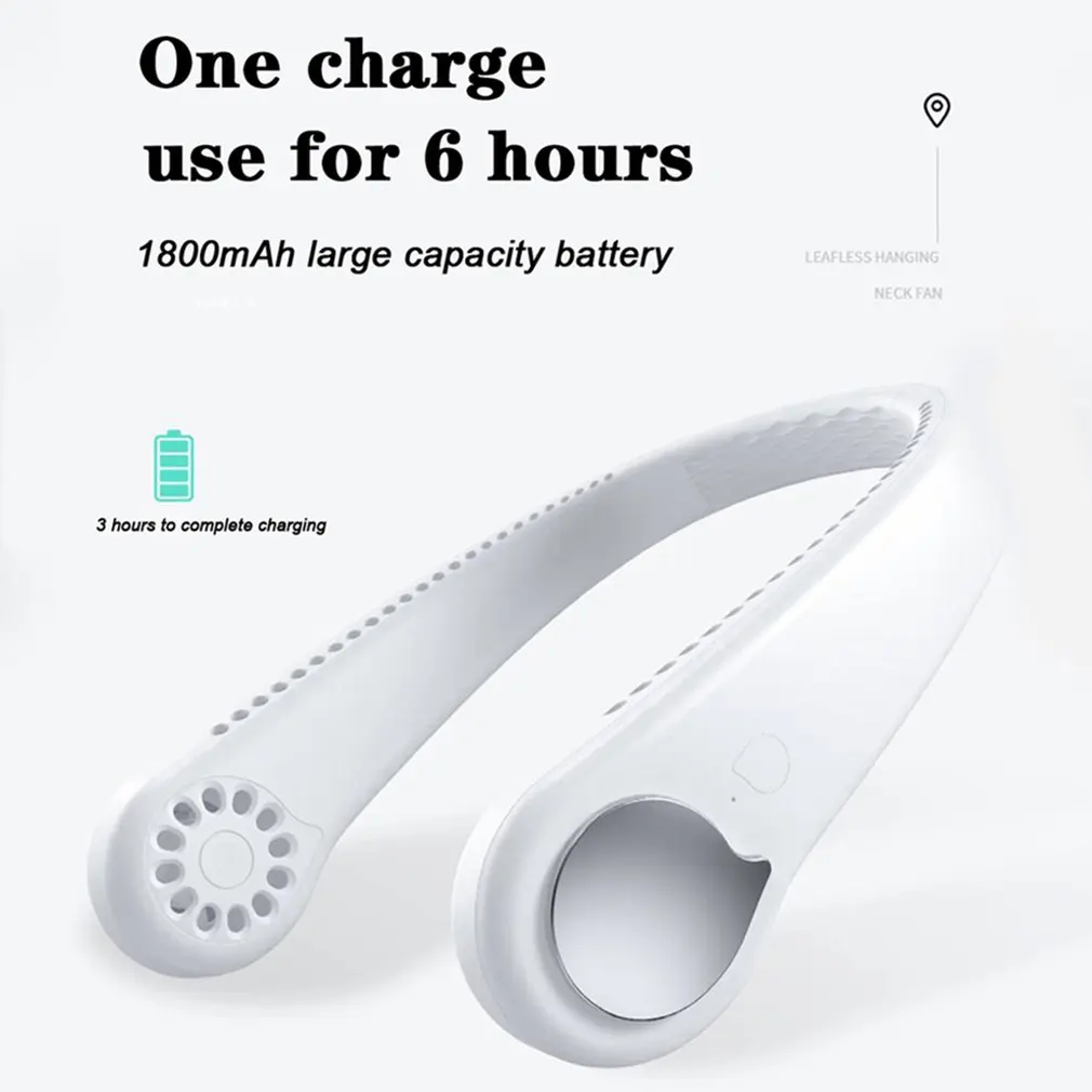 

2020 Mini USB Portable Neck Fan With Rechargeable Battery Ultra quiet wind Wearable Fan handheld Air Cooler Conditioner Outdoor