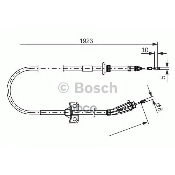 Трос Стояночного Тормоза Volvo: S60 I/V70 Ii(Sw) 00- 1926mm Bosch арт. 1987477999