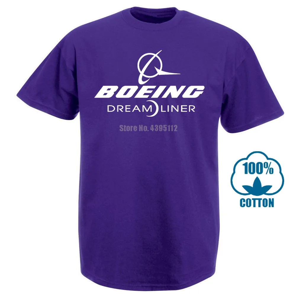 Фиолетовый Футболка Boeing 787 Boeing 787 Dreamliner с коротким рукавом, модная летняя повседневная футболка с принтом - Цвет: Фиолетовый