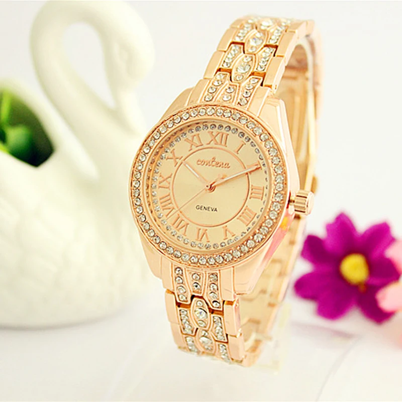 Топ Reloj Mujer, новинка, золотые, серебряные, розовые, золотые, известный бренд, Роскошные, Contena, женские Стразы, полностью бриллианты, ЖЕНСКИЕ НАРЯДНЫЕ часы