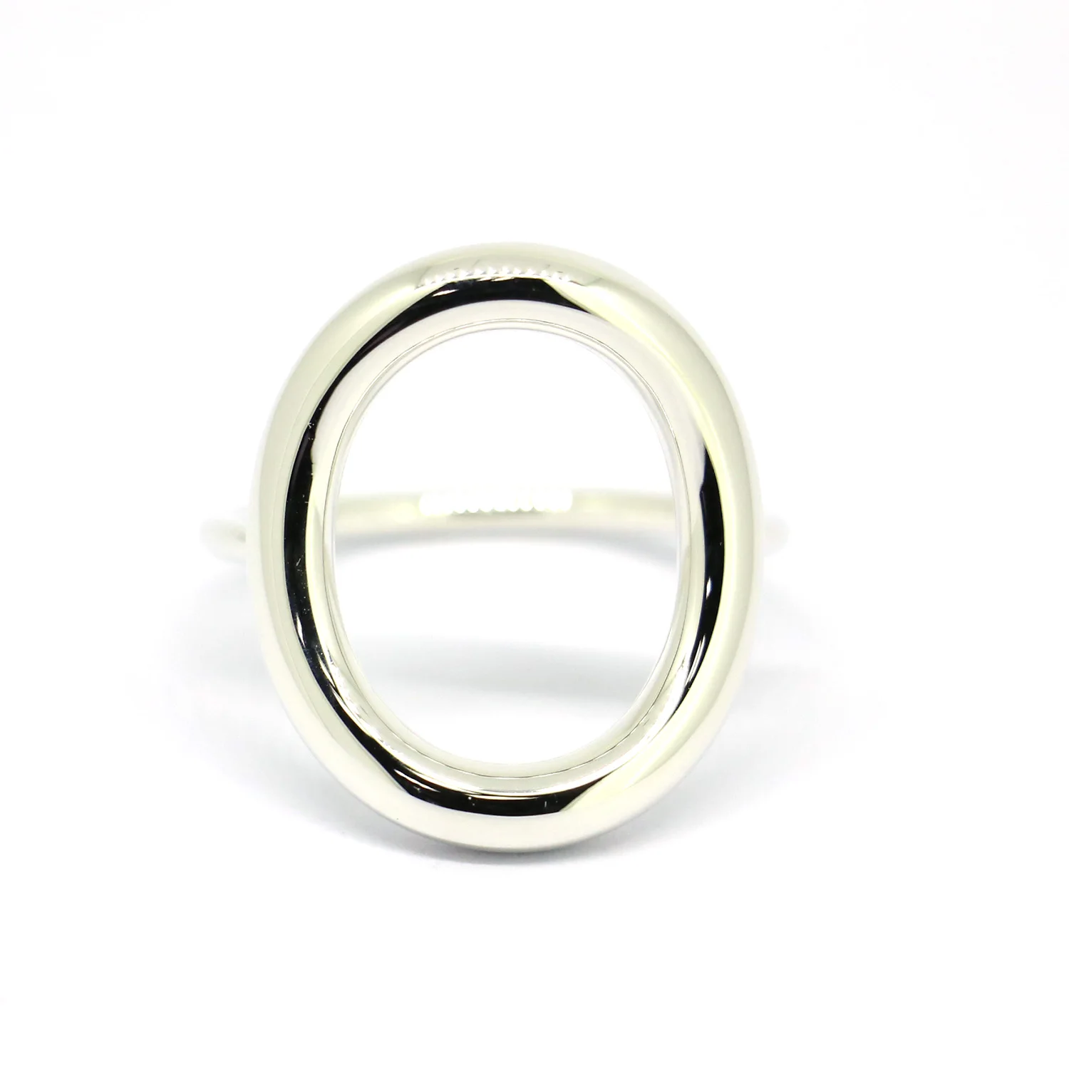 Fashion Jewelry Genuine 925 Sterling Silver Oval Cutout Ring