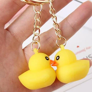 

1pcs Cute Yellow Duck Silicone Key Chain Gift Bag Pendant Accessory Keyring Toys