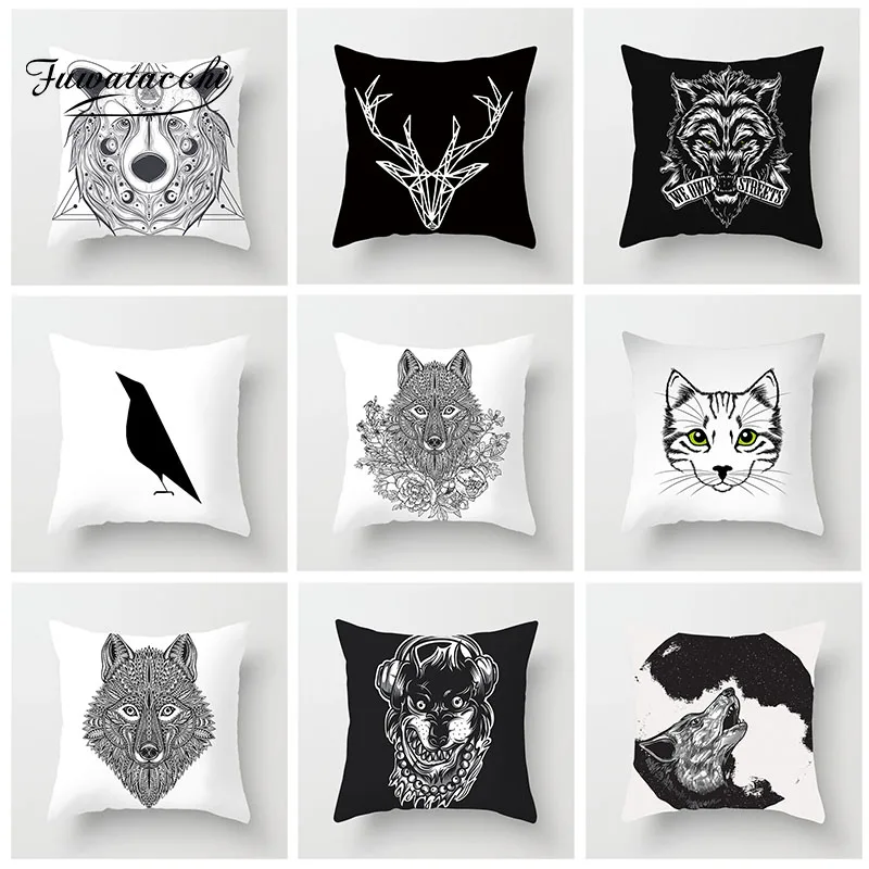 Чехол для подушки Fuwatacchi с изображением животных тигр кошка олень подушка чехол