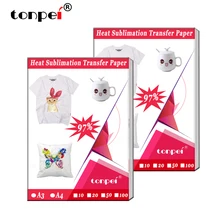 Papel de transferencia por sublimación de calor A3 A4, para camisetas de poliéster, tela, funda de teléfono, diseño de estampado para impresoras de inyección de tinta