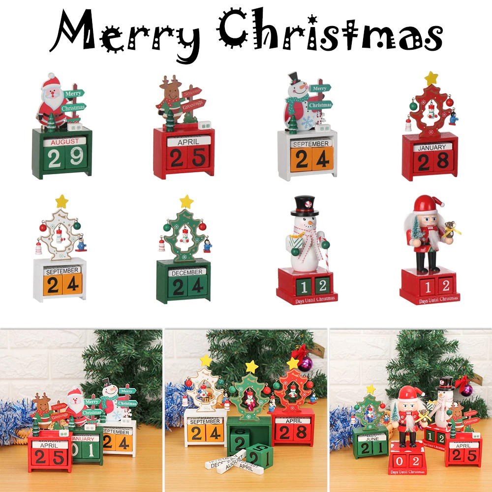 

1PC 2020 New Wood Christmas Advent Calendars Christmas Decorations for Home Xmas Ornament Creative Christmas Gifts
