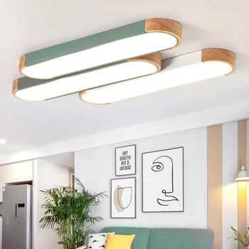 

Modern Led Hanging Ceiling Lights Surface for Study Living Room Aisle Kitchen Rectangle Color Ceiling Lamp Iron Nordic Japanese