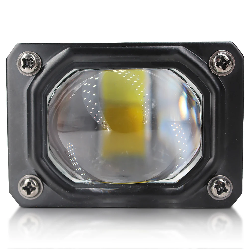 US $51.72 12D 3 Led Motorcycle Projector Bi Projector Lens Headlight 6000K 3000K Dual Color LED Work Light Fog Lamp for Car Scooters ATV