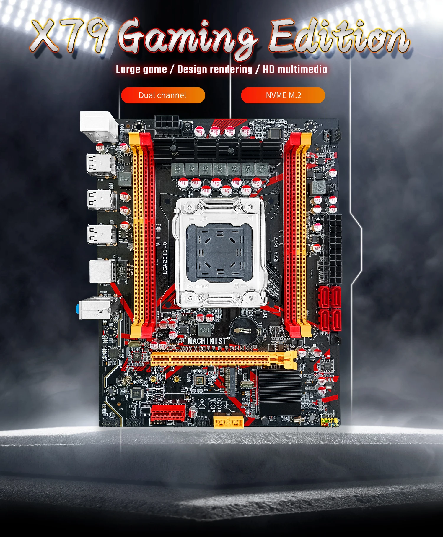 best gaming motherboard MACHINIST X79 Motherboard LGA 2011 Support Intel Xeon E5 V1&V2 CPU Processor DDR3 ECC RAM Memory NVME M.2 SATA 3.0  X79 RS7 latest motherboard for desktop