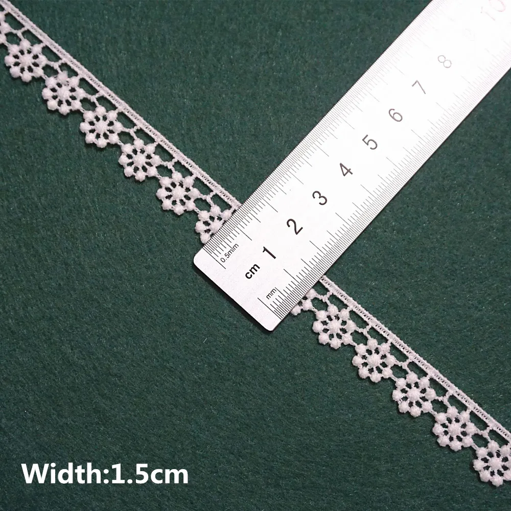 5yards White Cotton Embroidered Lace Trim Ribbons Fabric DIY Handmade Craft Materials Sewing Clothes Apparel Accessories