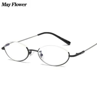 Retro Anti-Blue Light Reading Glasses Oval Design Half Frame Hyperopia Eyeglasses Round Glasses Men Women Flexible Frame +3.5+4 1