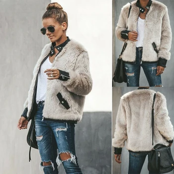 

2019 New XS-XL Women Warm Teddy Bear Pocket Fleece Jackets Outwear Coat Street Tops Jacket Zipper Outwear Ladies Coats