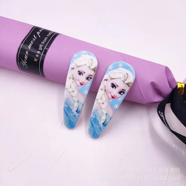 Disney Mickey Minnie Frozen Hairpin Cute Girls Headdress Children Hairpin Cartoon Girl Side Clip Hair Accessories Birthday Gifts 23