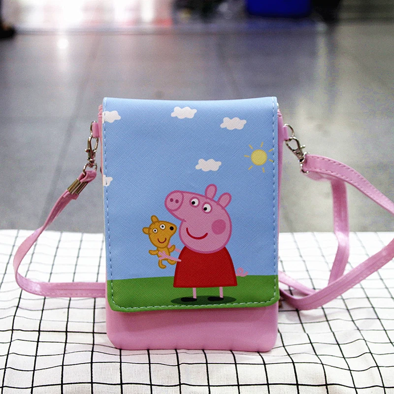 

2019 Peppa Pig Coin Purse Bag Cute Diagonal Package Cartoon Anime Print Backpack Kids Toys for Children Christmas Gift 2P39