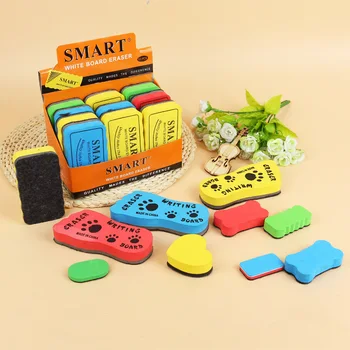 

1 PCS Random Colored Magnetic Whiteboard Eraser Kawaii Erasable Blackboard Cleaner Cute Sponge White Board Marker Chalk Erasers