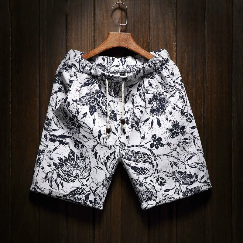 Мужские летние шорты, Брендовые мужские пляжные шорты, модные льняные шорты для отдыха, свободные прямые удобные Бермуды, большие размеры M-4XL