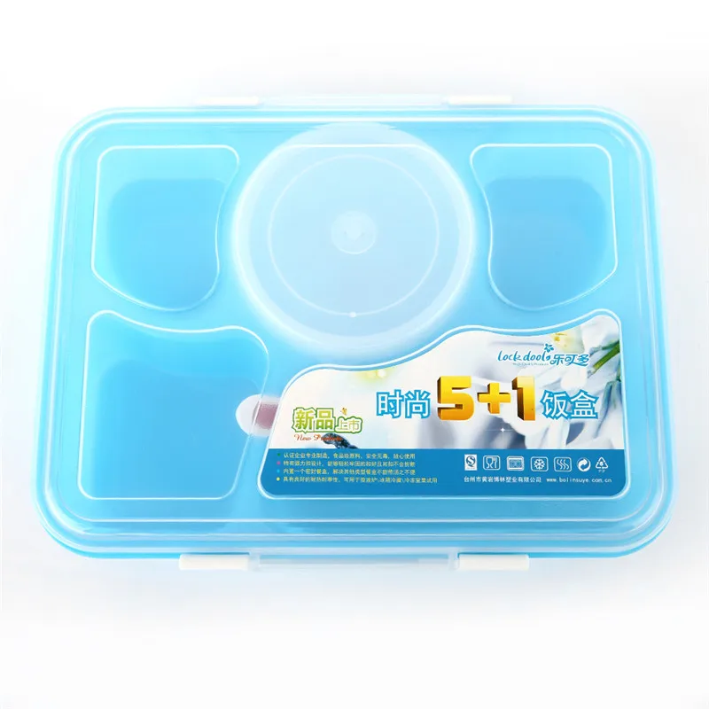 Портативный 5 сеток микроволновая печь Bento ланчбокс для детей и взрослых еда Фрукты мыло контейнер для хранения пластиковая переносная коробка для еды Ланчбокс - Цвет: Blue