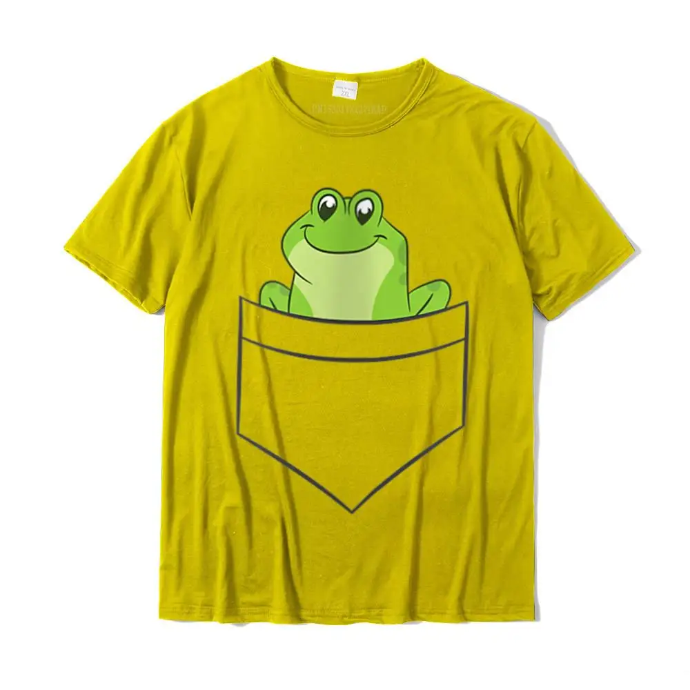 Slim Fit Design Mother Day Cotton O Neck Men Tops Shirts comfortable T Shirt Coupons Short Sleeve T-shirts Top Quality Womens Cute Frog in a Pocket Funny Pocket Frog V-Neck T-Shirt__MZ22839 yellow