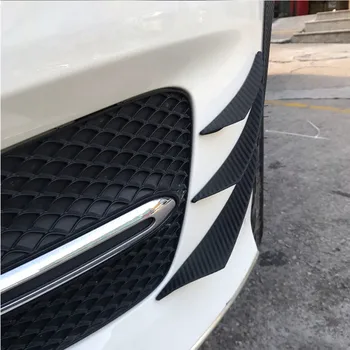

6pcs Carbon fiber Fit Front Bumper Lip Splitter Fins Body Spoiler Canards Valence Chin for Mercedes Audi BMW Car-styling