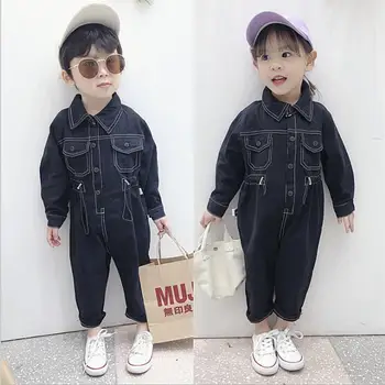 

2020 New Fashion Girls Boys Denim Overalls Spring Kids Pants 1-6t PY180